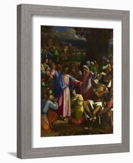 The Raising of Lazarus, Ca 1518-Sebastiano del Piombo-Framed Giclee Print