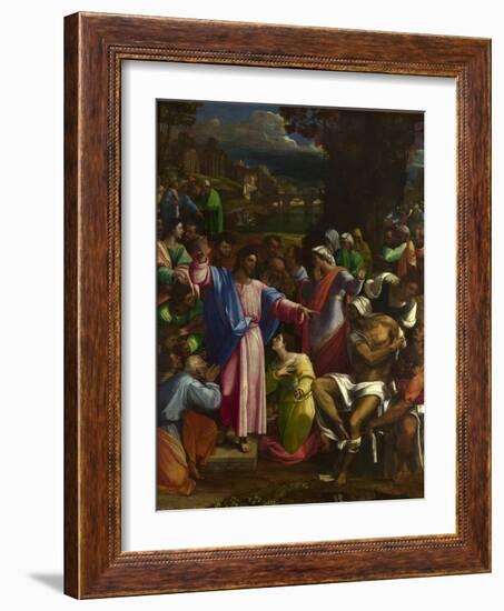 The Raising of Lazarus, Ca 1518-Sebastiano del Piombo-Framed Giclee Print