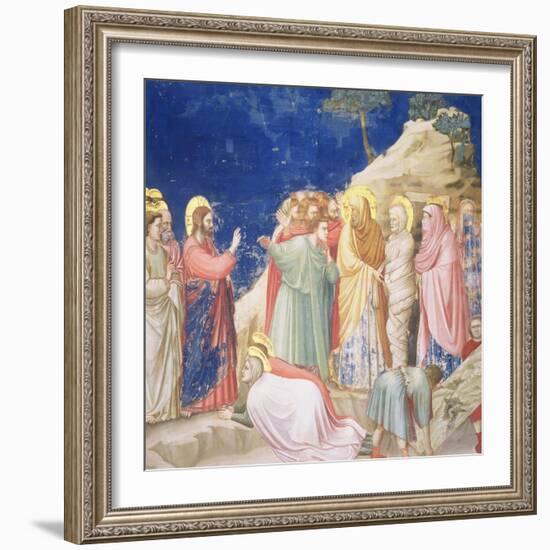 The Raising of Lazarus, circa 1305 (Pre-Restoration)-Giotto di Bondone-Framed Giclee Print