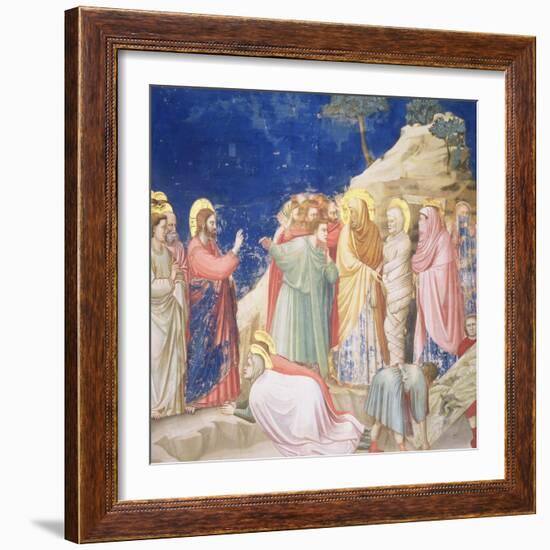 The Raising of Lazarus, circa 1305 (Pre-Restoration)-Giotto di Bondone-Framed Giclee Print