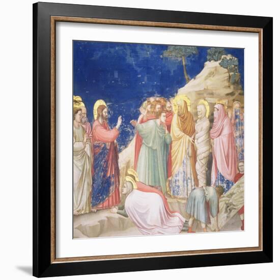 The Raising of Lazarus, circa 1305 (Pre-Restoration)-Giotto di Bondone-Framed Giclee Print