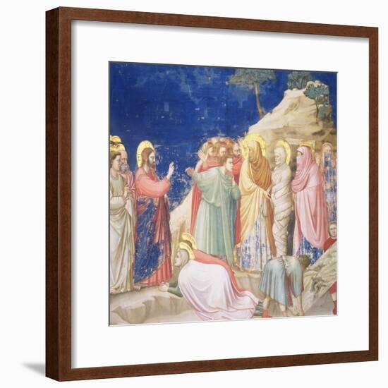 The Raising of Lazarus, circa 1305 (Pre-Restoration)-Giotto di Bondone-Framed Giclee Print