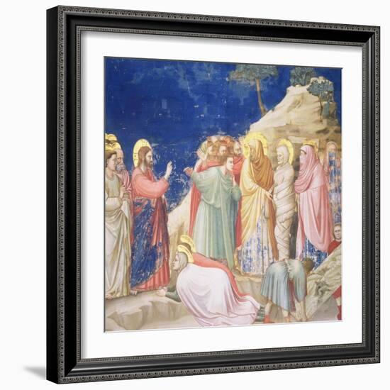 The Raising of Lazarus, circa 1305 (Pre-Restoration)-Giotto di Bondone-Framed Giclee Print