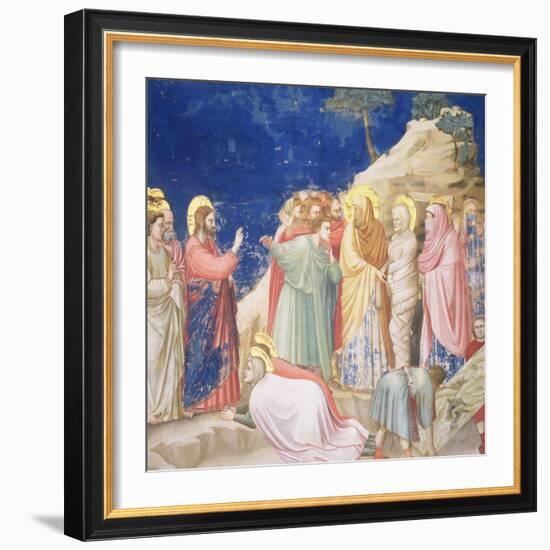 The Raising of Lazarus, circa 1305 (Pre-Restoration)-Giotto di Bondone-Framed Giclee Print