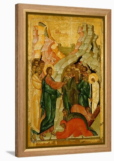 The Raising of Lazarus, Russian Icon, Novgorod School, 15th Century-null-Framed Premier Image Canvas