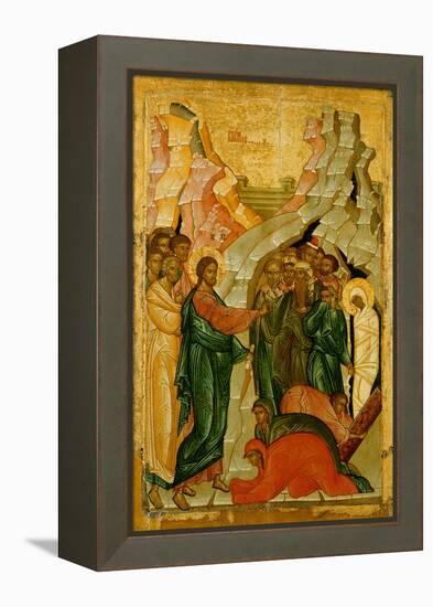 The Raising of Lazarus, Russian Icon, Novgorod School, 15th Century-null-Framed Premier Image Canvas