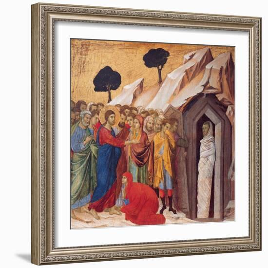 The Raising of Lazarus-Duccio di Buoninsegna-Framed Giclee Print