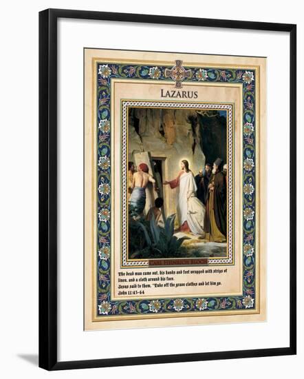 The Raising of Lazarus-Carl Bloch-Framed Giclee Print