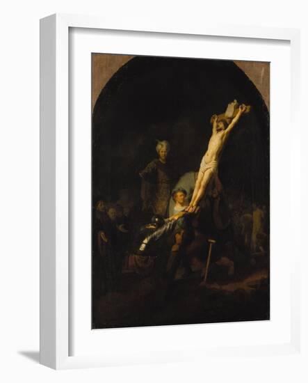 The Raising of the Cross, about 1633-Rembrandt van Rijn-Framed Giclee Print