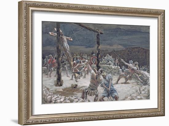 The Raising of the Cross, Illustration for 'The Life of Christ', C.1886-94-James Tissot-Framed Giclee Print