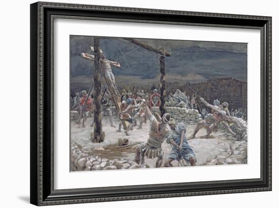 The Raising of the Cross, Illustration for 'The Life of Christ', C.1886-94-James Tissot-Framed Giclee Print