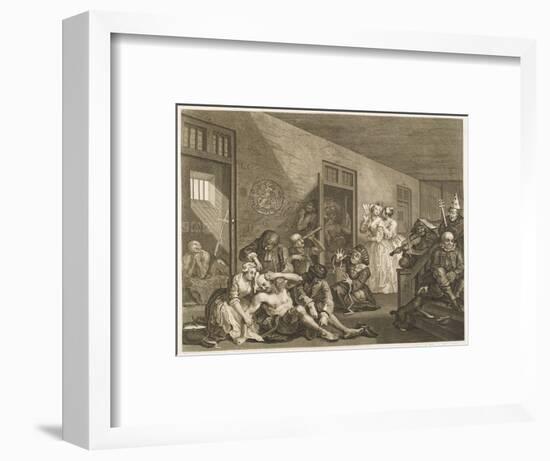 The Rake's Progress, a Scene in Bedlam Asylum-null-Framed Art Print