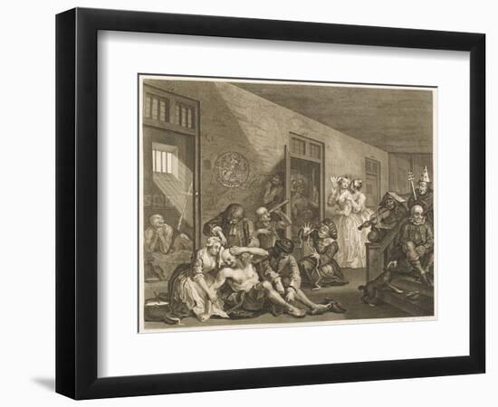 The Rake's Progress, a Scene in Bedlam Asylum-null-Framed Art Print