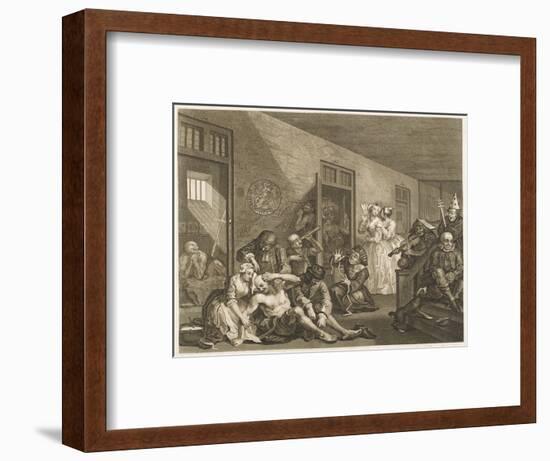 The Rake's Progress, a Scene in Bedlam Asylum-null-Framed Art Print