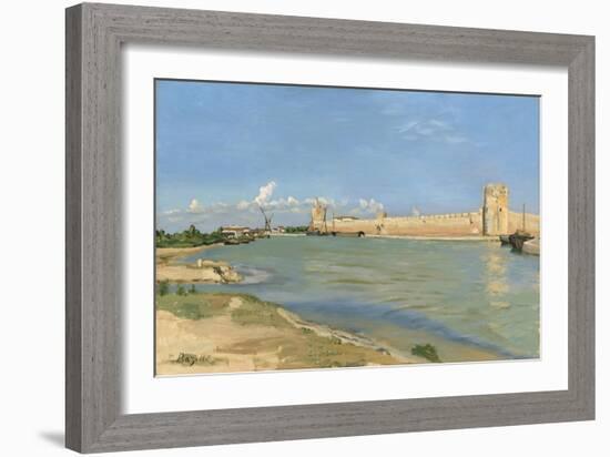 The Ramparts at Aigues-Mortes, 1867-Jean Frederic Bazille-Framed Giclee Print