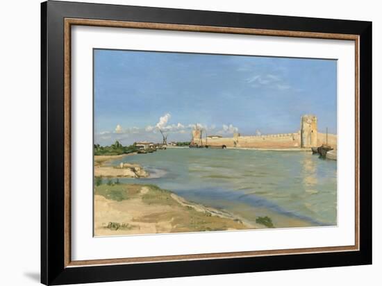 The Ramparts at Aigues-Mortes, 1867-Jean Frederic Bazille-Framed Giclee Print