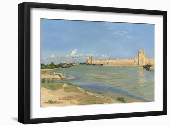 The Ramparts at Aigues-Mortes, 1867-Jean Frederic Bazille-Framed Giclee Print