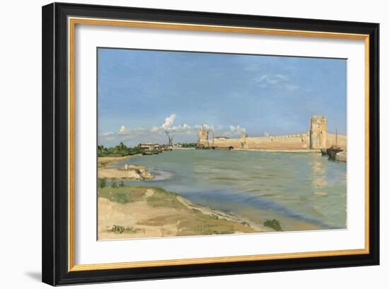 The Ramparts at Aigues-Mortes, 1867-Jean Frederic Bazille-Framed Giclee Print