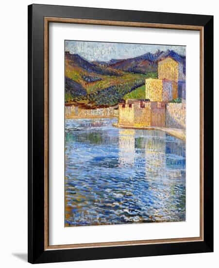 The Ramparts of Collioure, C.1915-Henri Martin-Framed Giclee Print