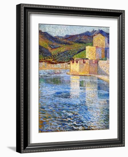 The Ramparts of Collioure, C.1915-Henri Martin-Framed Giclee Print