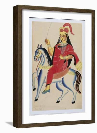 The Rani of Jhansi on Horseback, c.1890-null-Framed Giclee Print