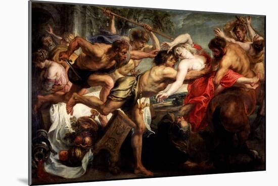The Rape of Hippodame, or Lapiths and Centaurs, 1636-1637-Peter Paul Rubens-Mounted Giclee Print