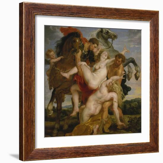 The Rape of the Daughters of Leucippus, about 1618-Peter Paul Rubens-Framed Giclee Print