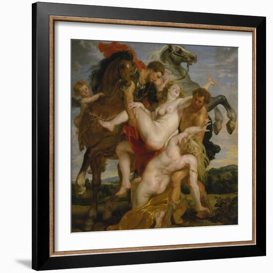 The Rape of the Daughters of Leucippus, about 1618-Peter Paul Rubens-Framed Giclee Print