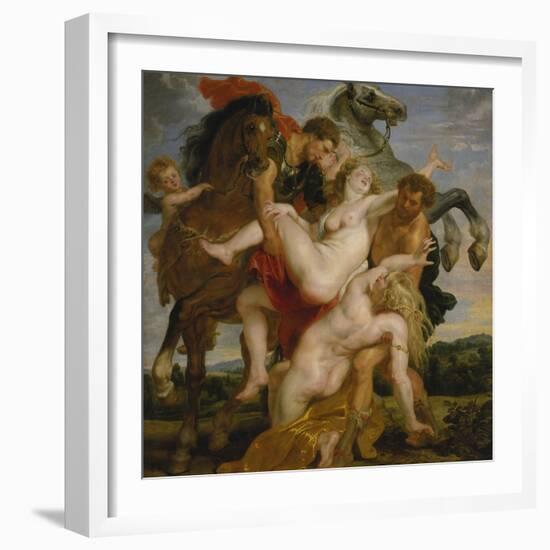 The Rape of the Daughters of Leucippus, about 1618-Peter Paul Rubens-Framed Giclee Print