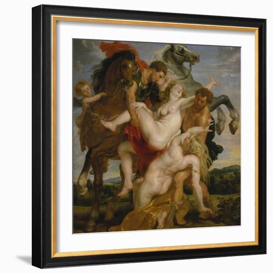 The Rape of the Daughters of Leucippus, about 1618-Peter Paul Rubens-Framed Giclee Print