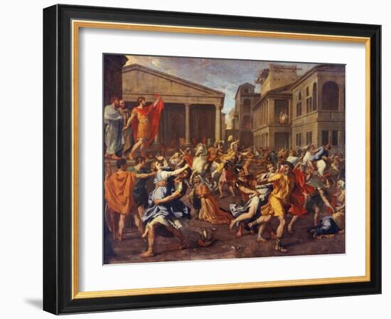 The Rape of the Sabine Women, C. 1637-38-Nicolas Poussin-Framed Giclee Print