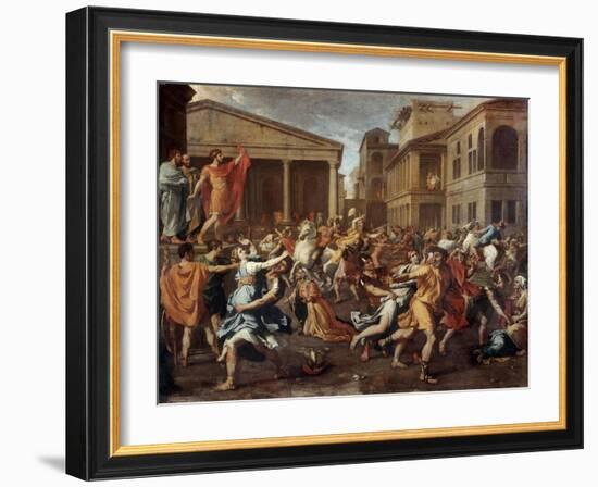 The Rape of the Sabine Women-Nicolas Poussin-Framed Giclee Print