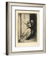 The Rape, Plate Eight from Woman, C.1886-Paul Albert Besnard-Framed Giclee Print