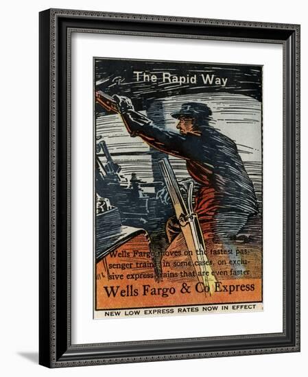 The Rapid Way: Wells Fargo Moves on the Fastest Passenger Trains (ca. 1920)-null-Framed Giclee Print