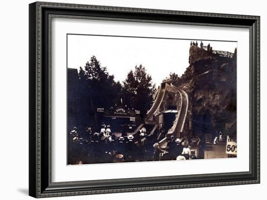 The Rapids' Ride at Luna Park, Paris, 1915-null-Framed Giclee Print