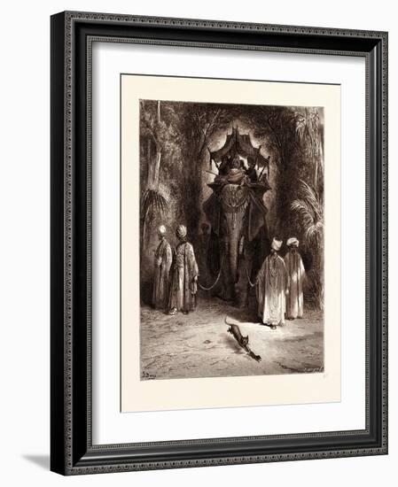 The Rat and the Elephant-Gustave Dore-Framed Giclee Print