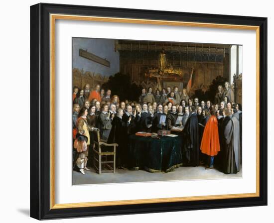 The Ratification of the Treaty of Münster, 1648-Gerard Ter Borch the Younger-Framed Giclee Print