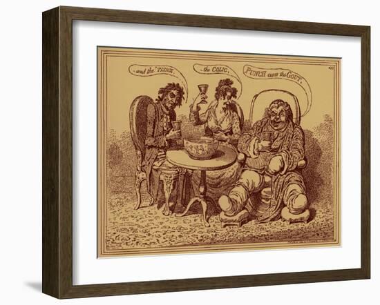 'The ravages of strong drink' - caricature-James Gillray-Framed Giclee Print
