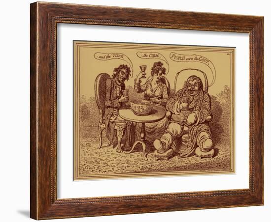 'The ravages of strong drink' - caricature-James Gillray-Framed Giclee Print