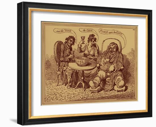 'The ravages of strong drink' - caricature-James Gillray-Framed Giclee Print