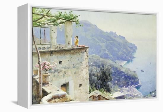 The Ravello Coastline, 1926-Peder Mork Monsted-Framed Premier Image Canvas