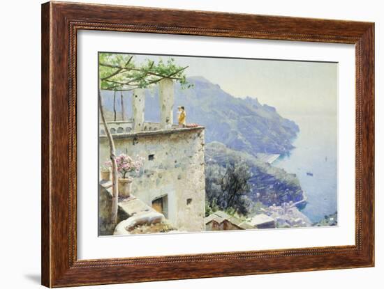 The Ravello Coastline, 1926-Peder Mork Monsted-Framed Giclee Print