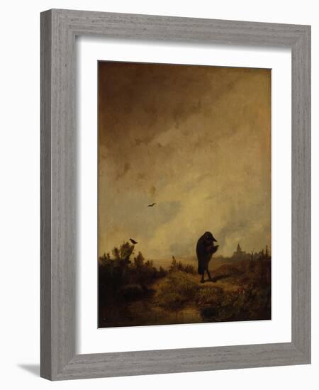 The Raven, 1840/45-Carl Spitzweg-Framed Giclee Print