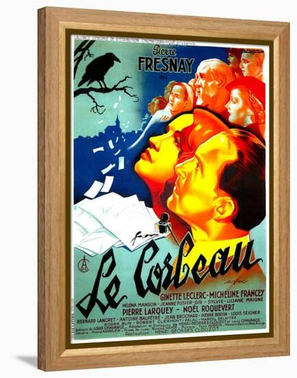 THE RAVEN, (aka LE CORBEAU),  French poster, center: Micheline Francey, Pierre Fresnay, 1943-null-Framed Stretched Canvas