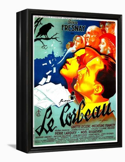 THE RAVEN, (aka LE CORBEAU),  French poster, center: Micheline Francey, Pierre Fresnay, 1943-null-Framed Stretched Canvas