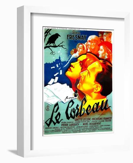 THE RAVEN, (aka LE CORBEAU),  French poster, center: Micheline Francey, Pierre Fresnay, 1943-null-Framed Premium Giclee Print