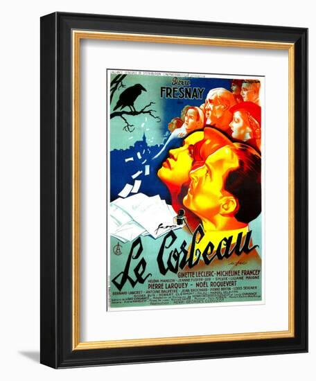 THE RAVEN, (aka LE CORBEAU),  French poster, center: Micheline Francey, Pierre Fresnay, 1943-null-Framed Premium Giclee Print