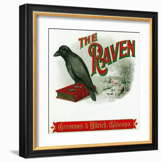 The Raven Brand Cigar Box Label-Lantern Press-Framed Art Print