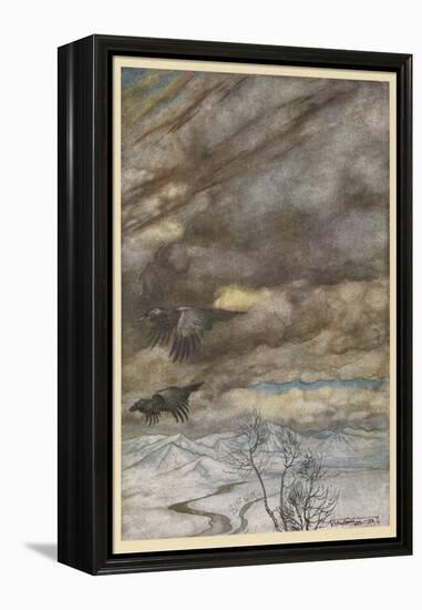 The Ravens of Wotan-Arthur Rackham-Framed Premier Image Canvas