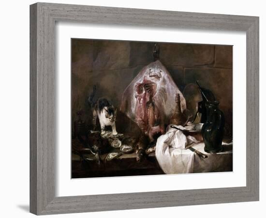 The Ray and La Raie, 1727, French School-Jean-Baptiste Simeon Chardin-Framed Giclee Print